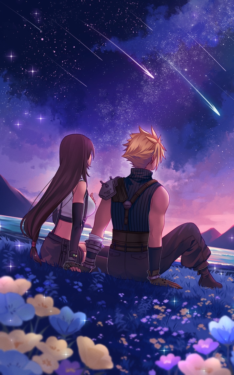 Cloud and Tifa Single background image