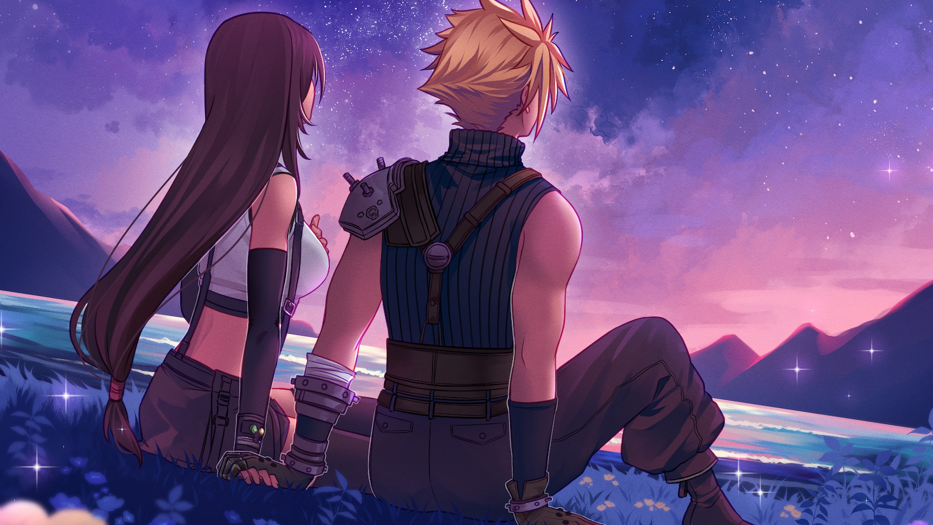 Cloud and Tifa Single background image